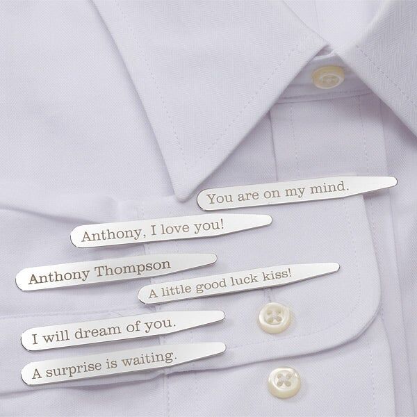 Personalized collar stay gift idea for husband by Personalization Mall. 