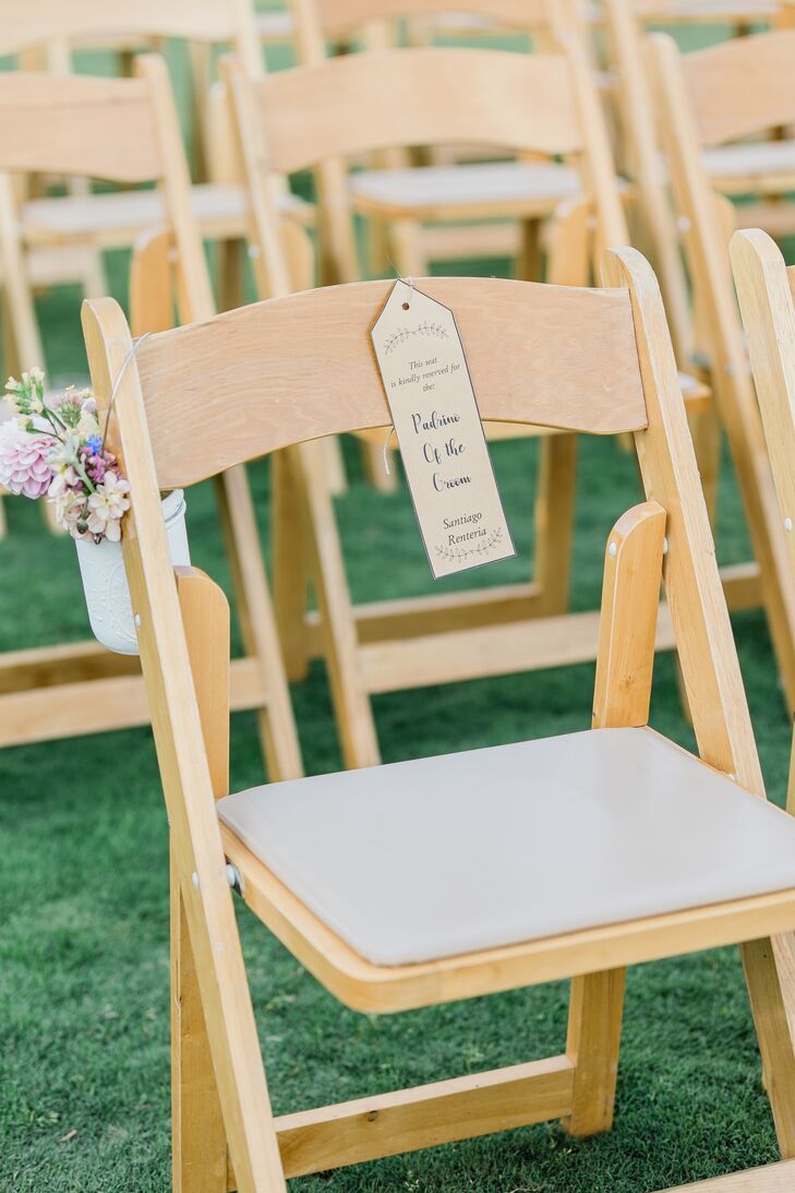 Reserved Sign on Wood Folding Chair