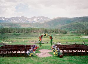 Ceremony Setup at Devil's Thumb Ranch in Tabernash, Colorado