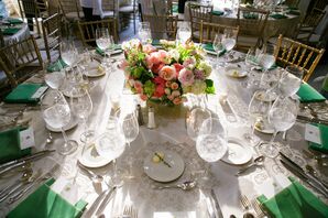 Peach and Pink Garden-Inspired Centerpieces