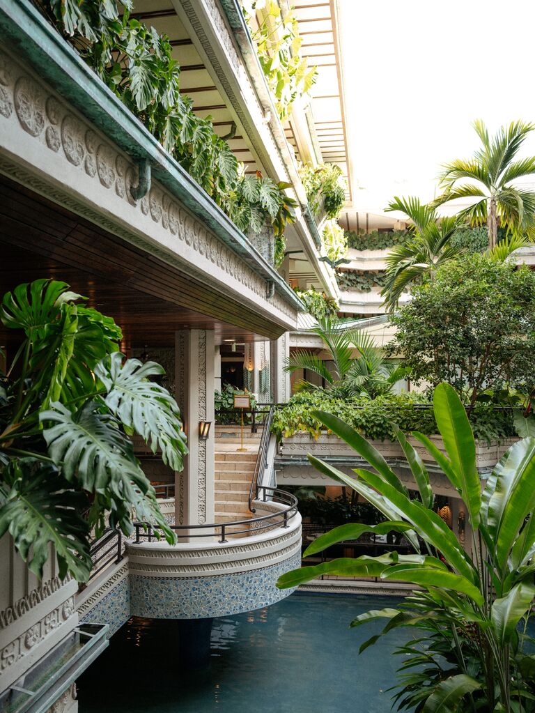 Garden wedding reception space at Mayfair House Hotel & Garden in Miami, Florida