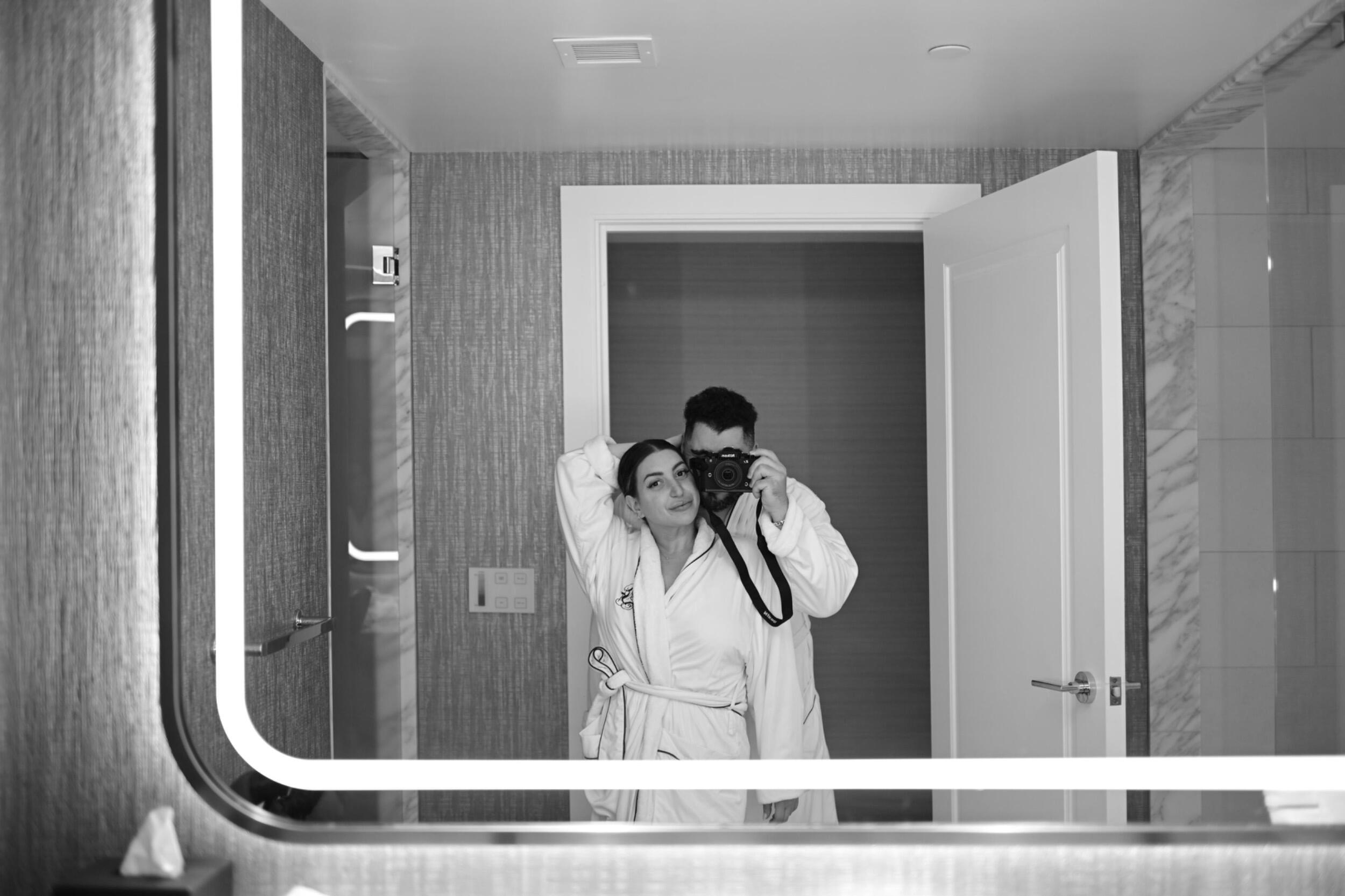 Fabian: "Our first trip together at Fontainebleau Las Vegas. We quickly discovered we have a thing for fancy hotel robes."