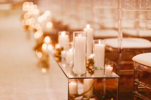 Mirror Boxes and Candles Lining the Aisle