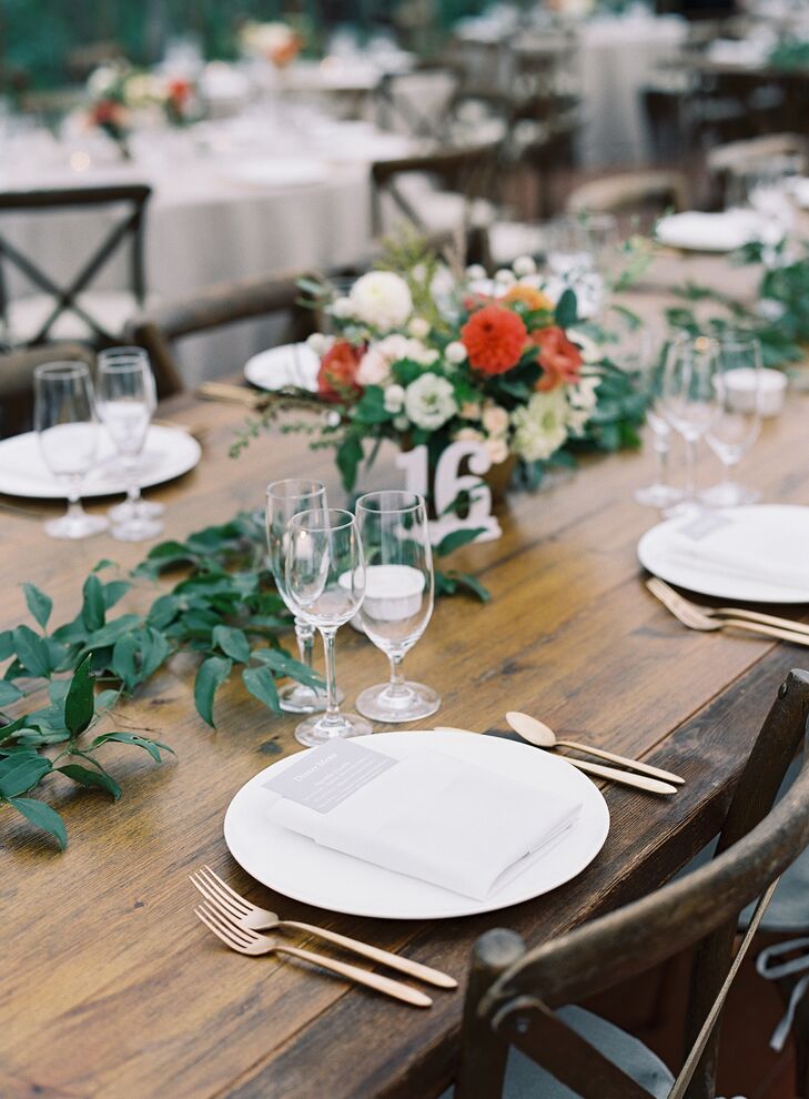 Rustic Place Settings for Wedding at The Clifton Inn in Charlottesville, Virginia