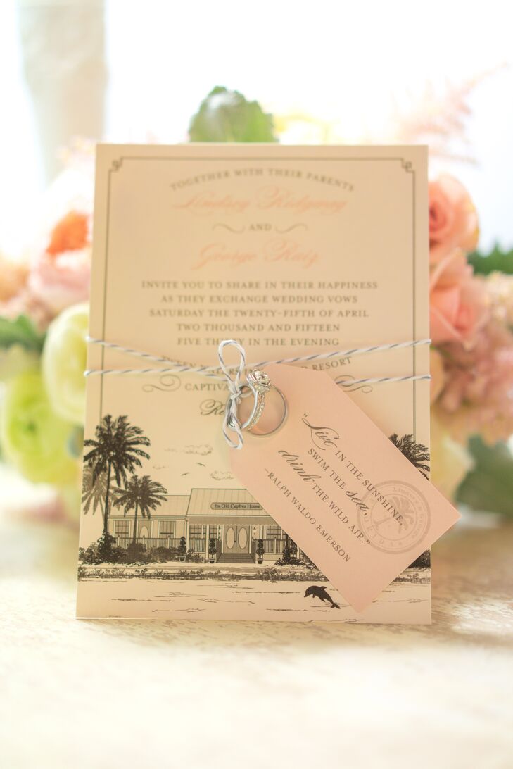 Neutral Captiva Island-Inspired Invitation