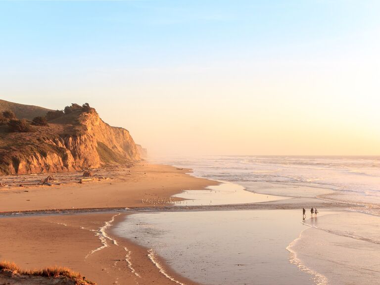 Sunrise over Half Moon Bay in California.