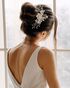 AW Bridal AW BRIDAL Wedding Hair Comb Ivory Flower Bridal Headpiece Hair Clip Wedding Hair Accessories for Brides (Silver) Silver Pins, Combs + Clip - thumbnail - 7