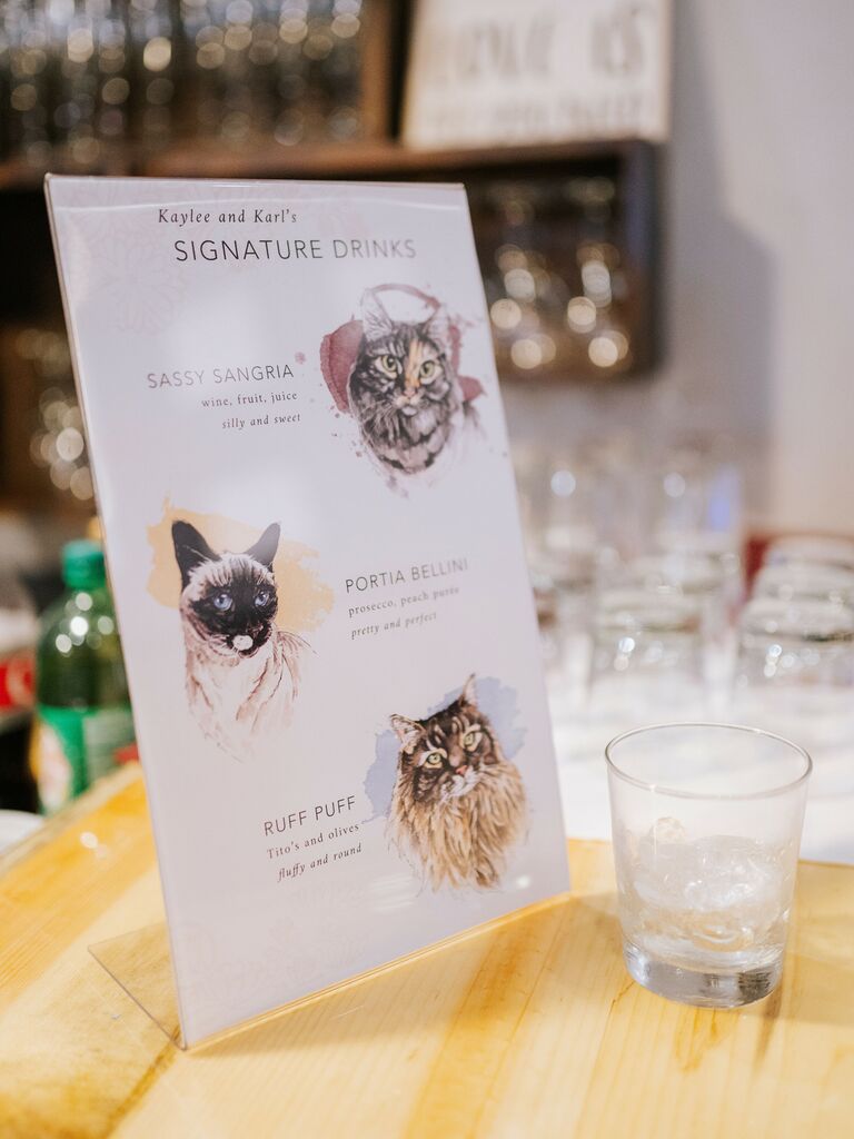 wedding drink ideas pet-inspired cocktails