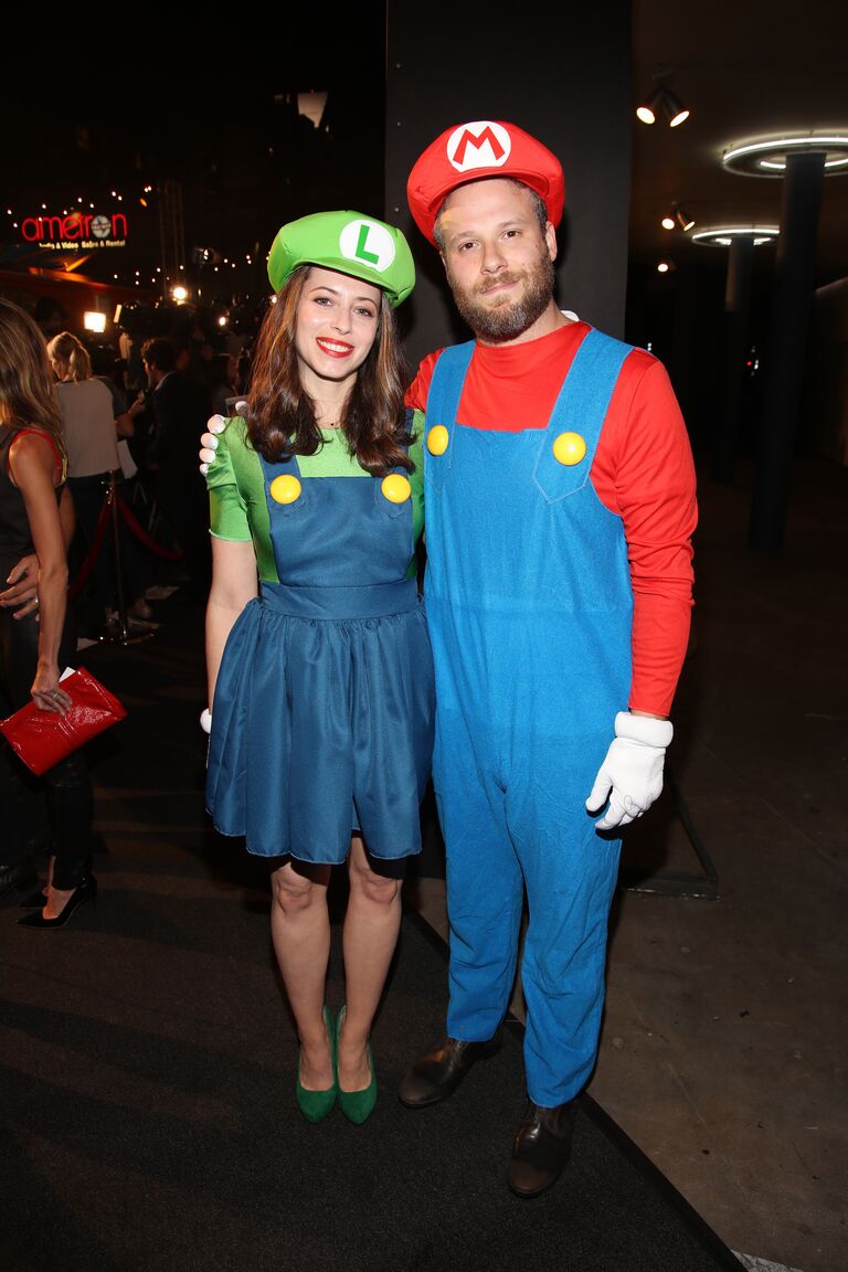 Seth Rogen and Lauren Miller as Mario and Luigi