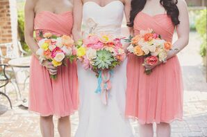 Bright Bridesmaids Bouquets