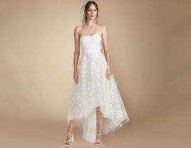 strapless high-low wedding dress 