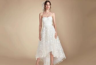 strapless high-low wedding dress 