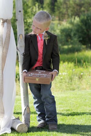 Casual Pink and Brown Ring Bearer