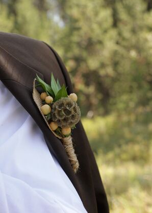 Scabiosa Pod, Hypericum Berry Boutonniere