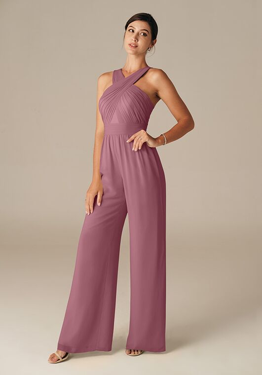 AW Bridal AW Lorraine Jump Suit V-Neck Bridesmaid Dress - 6