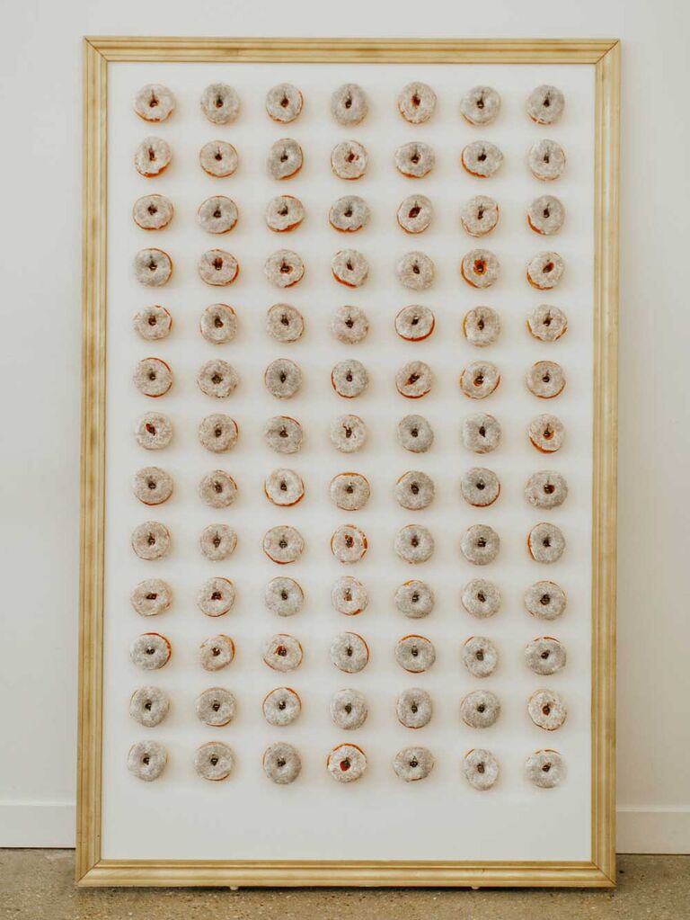 Framed donut wall at wedding
