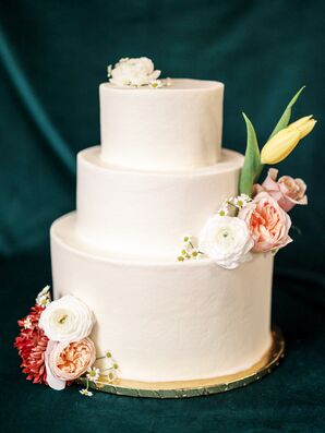 Simple Three-Tier White Cake at The Caramel Room in St. Louis, Missouri