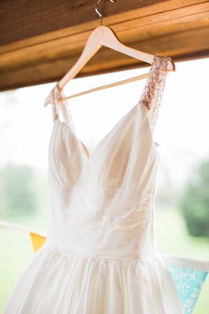 Gold-Sequined Strap David's Bridal Wedding Dress