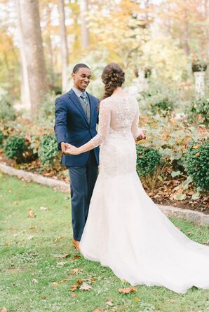 Glam Bead and Crystal Embellished Mermaid Gown