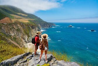 A couple exploring the wonders of the California coast