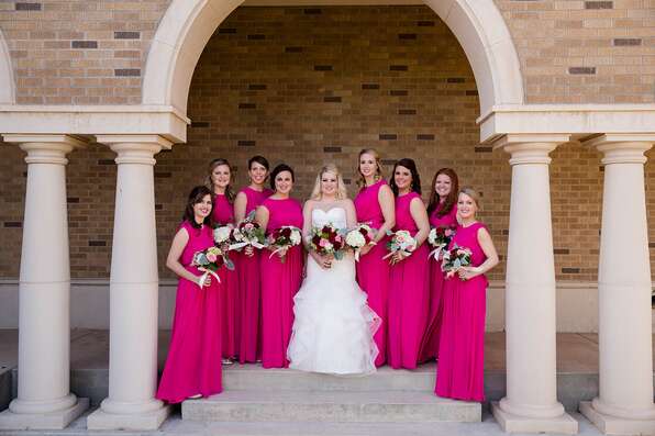 fuchsia pink bridesmaid dresses KissProm