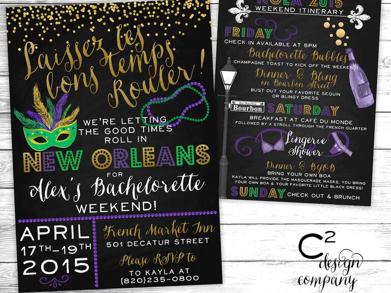 New Orleans Bachelorette Party Invitations