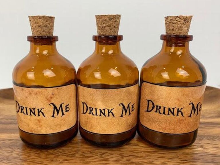 etsy disney wedding favors drink me mini bottles