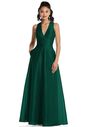 Dessy Group Plunging Neckline Pleated Skirt Maxi Dress with Pockets - TH068 V-Neck Bridesmaid Dress - thumbnail - 1