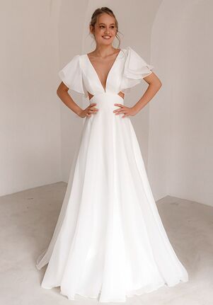 Olivia Bottega Minimalist Silk Organza Wedding Dress Juno A-Line Wedding Dress