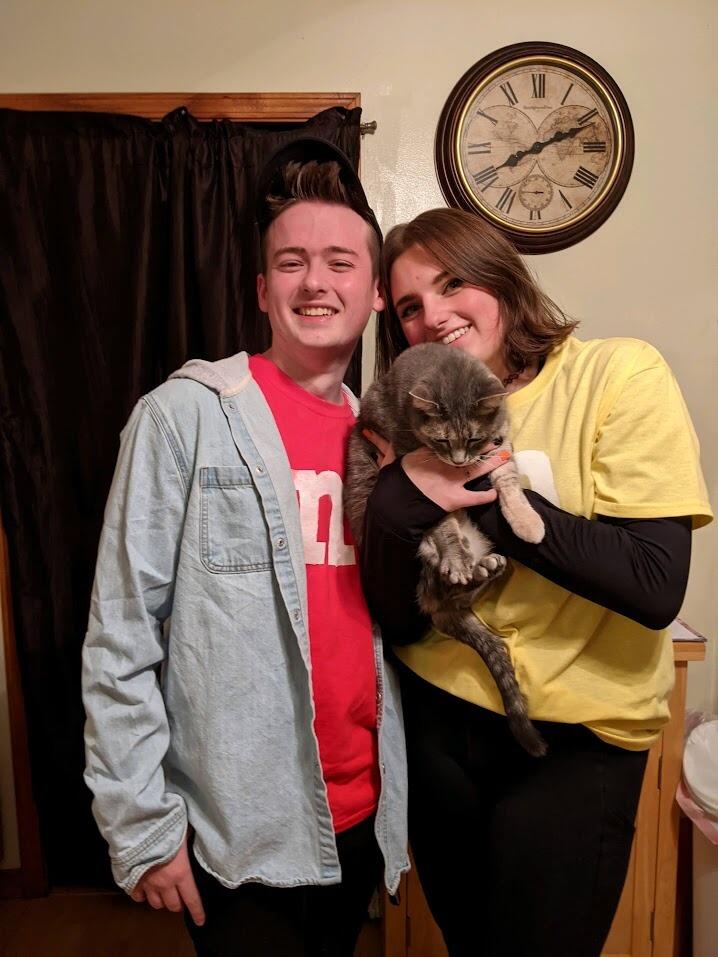 First Halloween together! Celebrating in Lowell with Rob's friends (and cat Winnie)