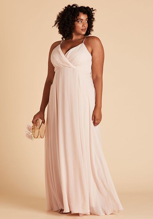 Birdy Grey Kaia Curve Dress in Pale Blush V-Neck Bridesmaid Dress - 3