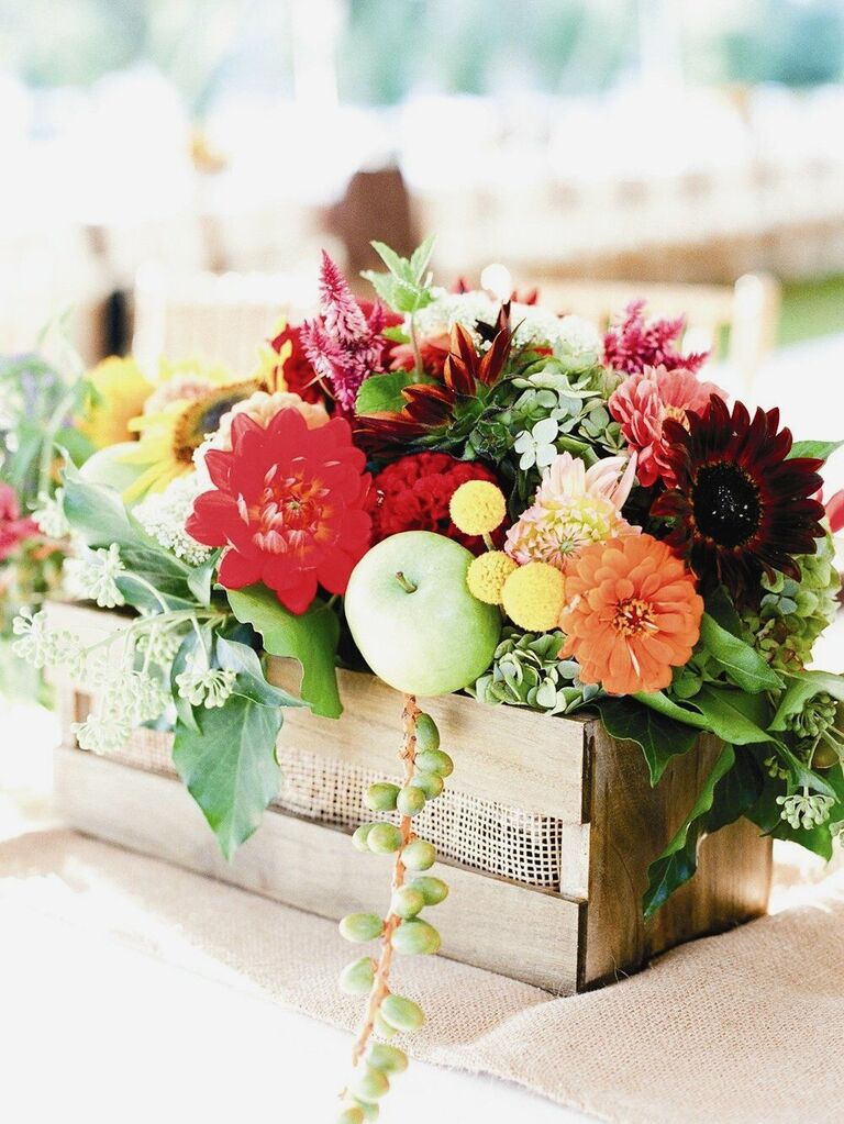 Flowers apples wedding floral arrangements