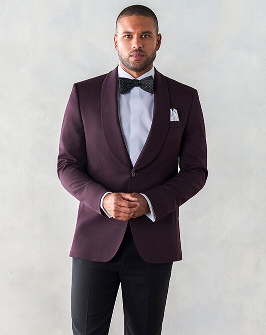 The Black Tux Plum Shawl Jacket Tuxedo Purple Tuxedo - 7