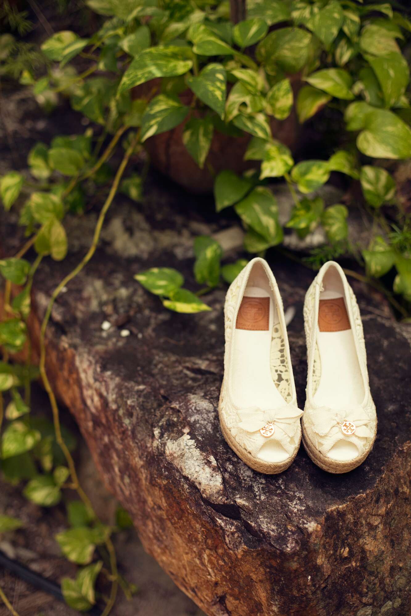 Ivory Lace Tory Burch Wedding Shoes