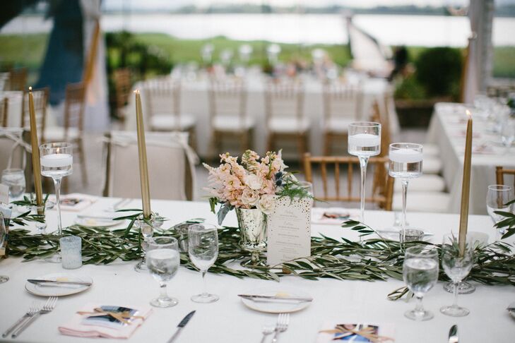 Traditional Italian Olive Branch Wedding Reception Table Runner
