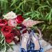 Blue Velvet Heels with Bow Detail