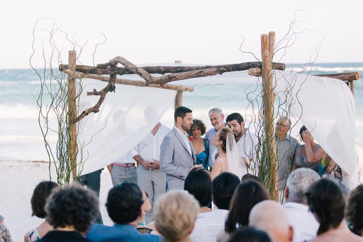 Natural Draped Driftwood Beach Chuppah
