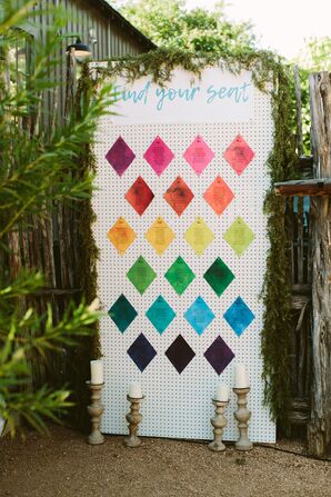 Rainbow Seating Arrangement and Escort Card Wall