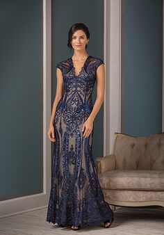 Jade Couture Mother of the Bride by Jasmine K188001 Blue,Brown Mother Of The Bride Dress