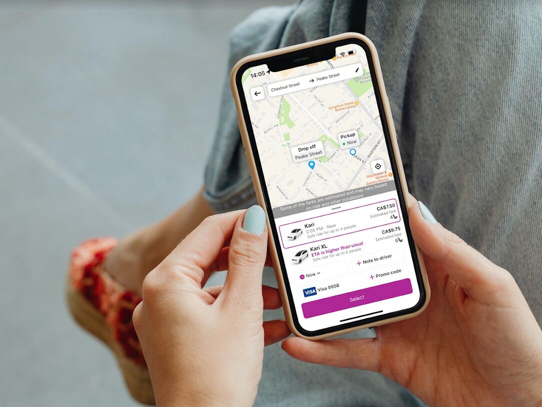 Picture of KARI (a locally owned and operated version of Uber)