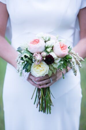Neutral-Colored Garden Rose Bridal Bouquet