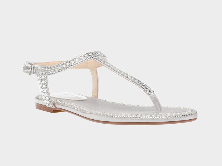 betsey johnson strappy wedding sandal with jewels