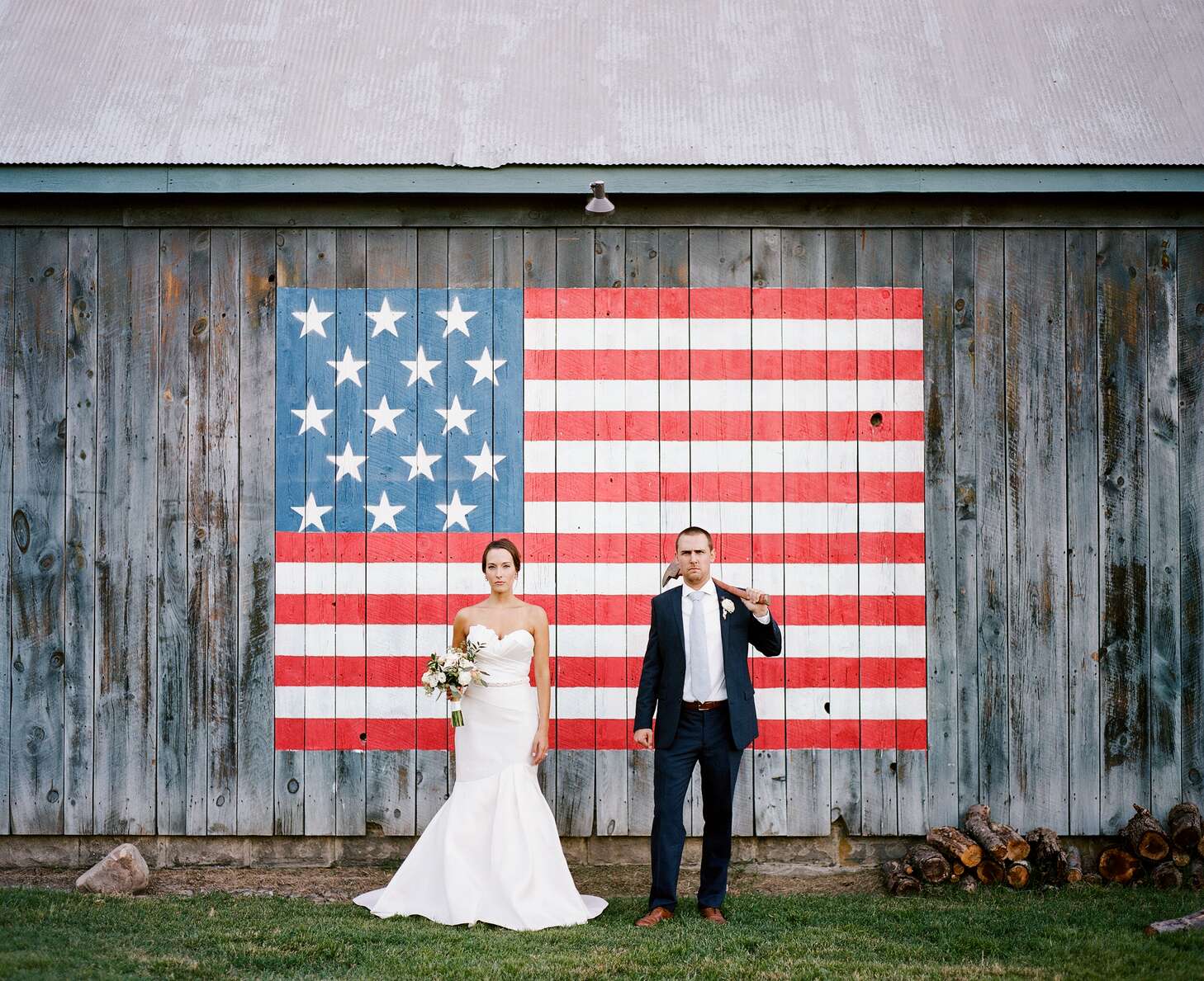 american flag bridesmaid dresses Zapaka Women Red Swing Dress with Belt American Flag Print Vintage Dress, Red / L