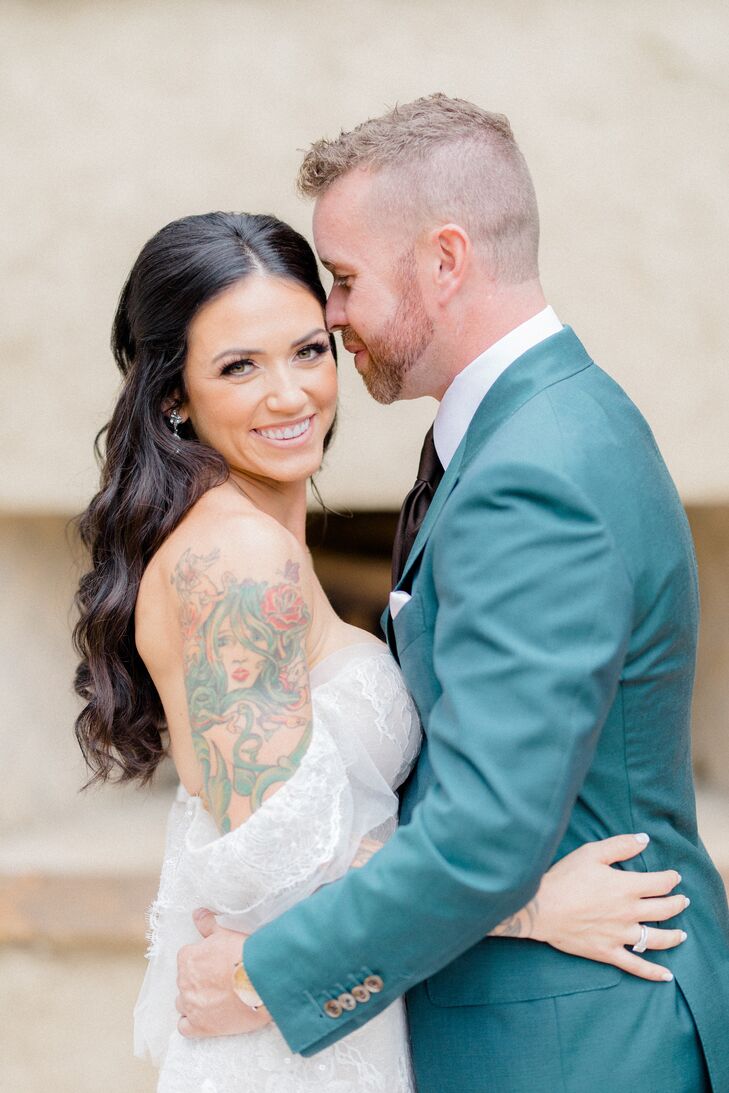 When Trisha and Jeff had their holiday pictures taken at a romantic private estate with a European aesthetic, the couple realized the space would be t