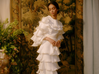 Long sleeve and midi tiered ruffle dress