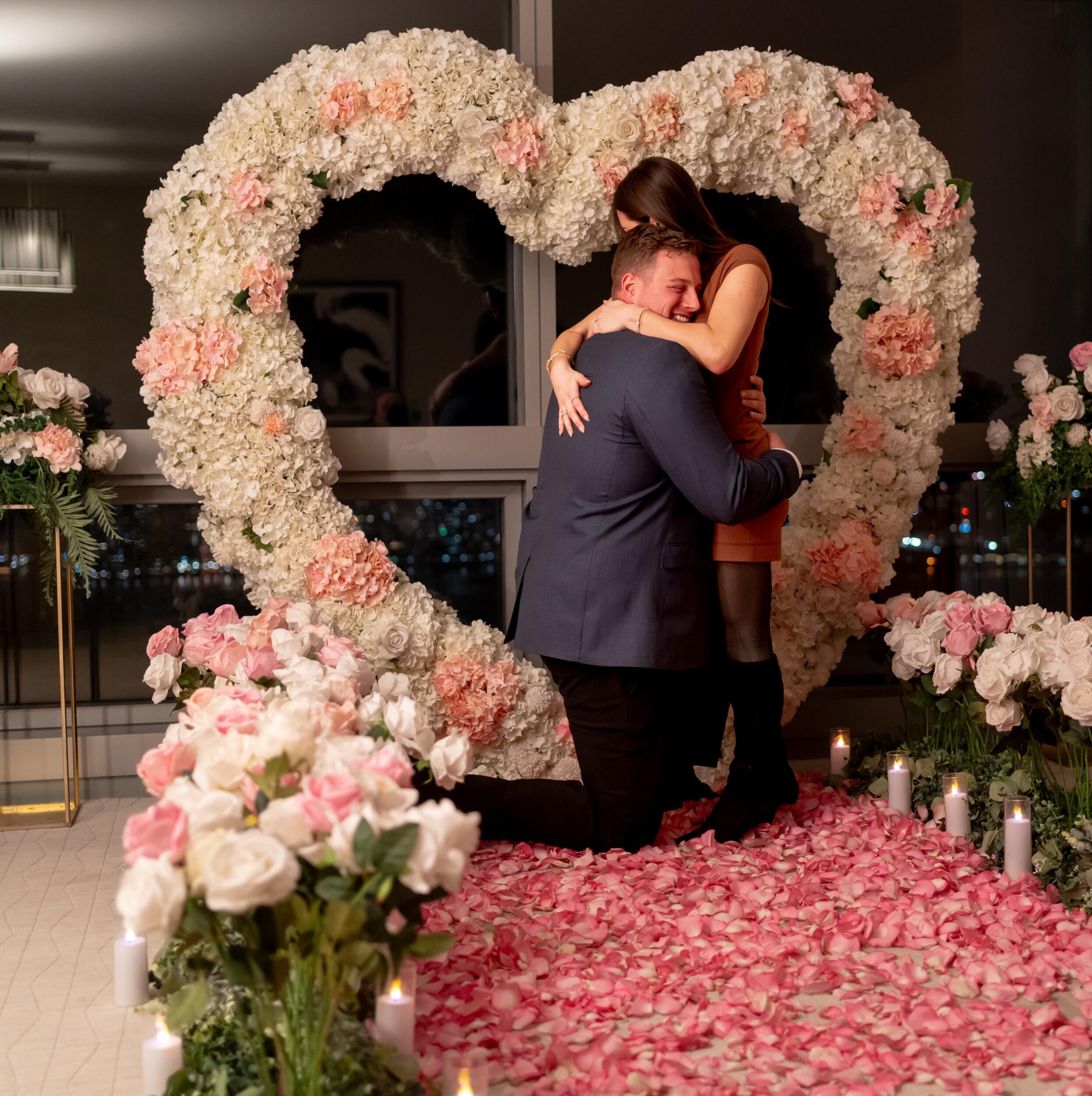 David's surprise proposal! Let the wedding planning begin!! So happy to have you all! 