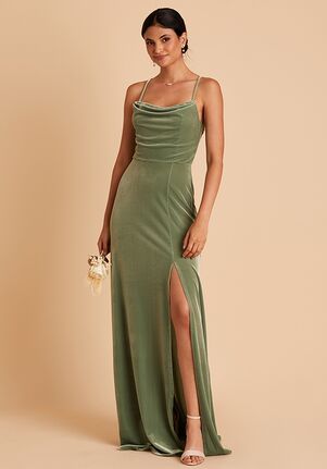 Birdy Grey Ash Dress in Velvet Dark Sage Bridesmaid Dress