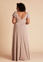 Birdy Grey Hannah Crepe Dress Curve in Taupe V-Neck Bridesmaid Dress - thumbnail - 3