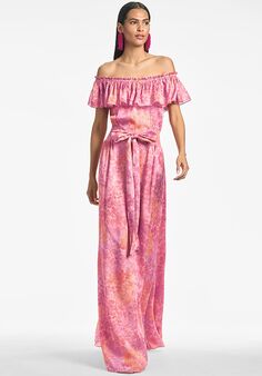 Sachin & Babi Nikki Dress - Pastel Sunset Hydrangea Off the Shoulder Bridesmaid Dress