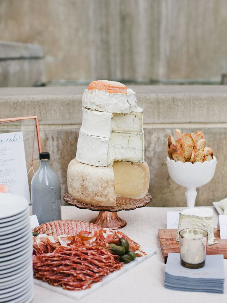 wedding food stations cheese cake